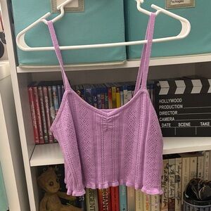 Lilac Eyelet Knit Camisole